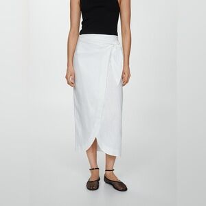 Mango Asymmetrical White linen skirt NWT